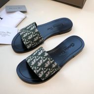 Christian Dior Dway Slides Women Oblique Motif Canvas Green