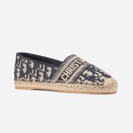 Christian Dior Granville Espadrilles Women Oblique Motif Canvas Blue