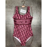 Christian Dior Swimsuit Women Oblique Motif Lycra Rose