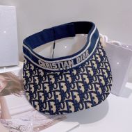 Christian Dior Visor D-Oblique Motif Cotton Navy Blue