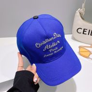 Dior Baseball Cap Christian Dior Atelier Motif Cotton Blue