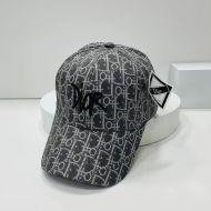 Dior Baseball Cap Shawn Logo Oblique Motif Canvas Grey