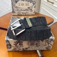 Dior Belt Oblique Motif Canvas Black/Silver