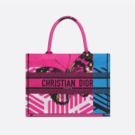 Dior Book Tote D-Jungle Pop Motif Canvas Rose/Blue