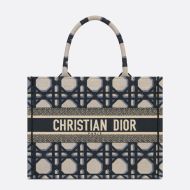 Dior Book Tote Macrocannage Motif Canvas Blue