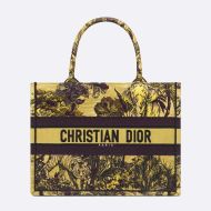 Dior Book Tote Toile De Jouy Voyage Motif Canvas Yellow