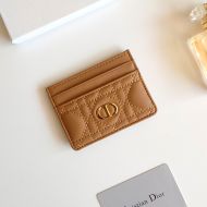 Dior Card Holder Cannage Calfskin Brown