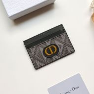 Dior Card Holder CD Diamond Motif Canvas With CD Icon Signature Black