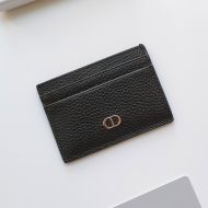 Dior Card Holder Grained Calfskin With CD Icon Signature Black