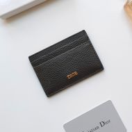 Dior Card Holder Grained Calfskin With DIOR Icon Signature Black