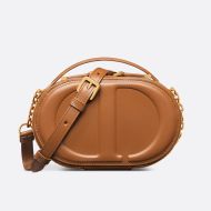 Dior CD Signature Oval Camera Bag Calfskin Brown