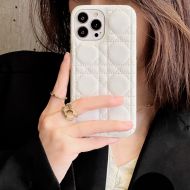 Dior iPhone Case Cannage Patent Leather White