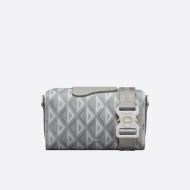 Dior Lingot 22 Bag CD Diamond Motif Canvas Grey