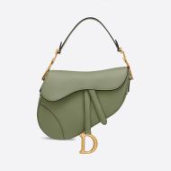 Dior Saddle Bag Grained Calfskin Green