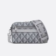 Dior Safari Messenger CD Diamond Motif Canvas Grey