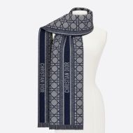 Dior Square Scarf Le Jugement Motif Silk Black