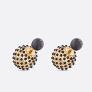 Dior Tribales Earrings Metal and Stone-Effect Pearls Gold/Black