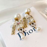 Dior Tribales Earrings Metal, White Resin Pearls And Crystals Silver