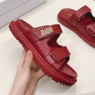 DiorAct Slides Women Calfskin Red