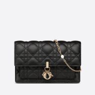 Lady Dior Chain Pouch Cannage Lambskin Black