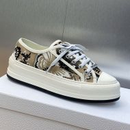 Walk'n'Dior Platform Sneakers Unisex Butterfly Bandana Motif Canvas Beige