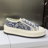 Walk'N'Dior Platform Sneakers Unisex Jardin d'Hiver Motif Canvas Blue