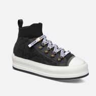 Walk'n'Dior Platform Sneakers Women Macrocannage Motif Technical Mesh Black