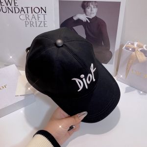 Dior Baseball Cap Shawn Logo Motif Cotton Black