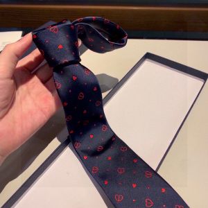 Dior Tie Coeur Hearts Motif Silk Blue