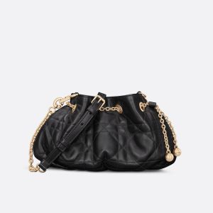 Small Dior Ammi Bag Macrocannage Lambskin Black